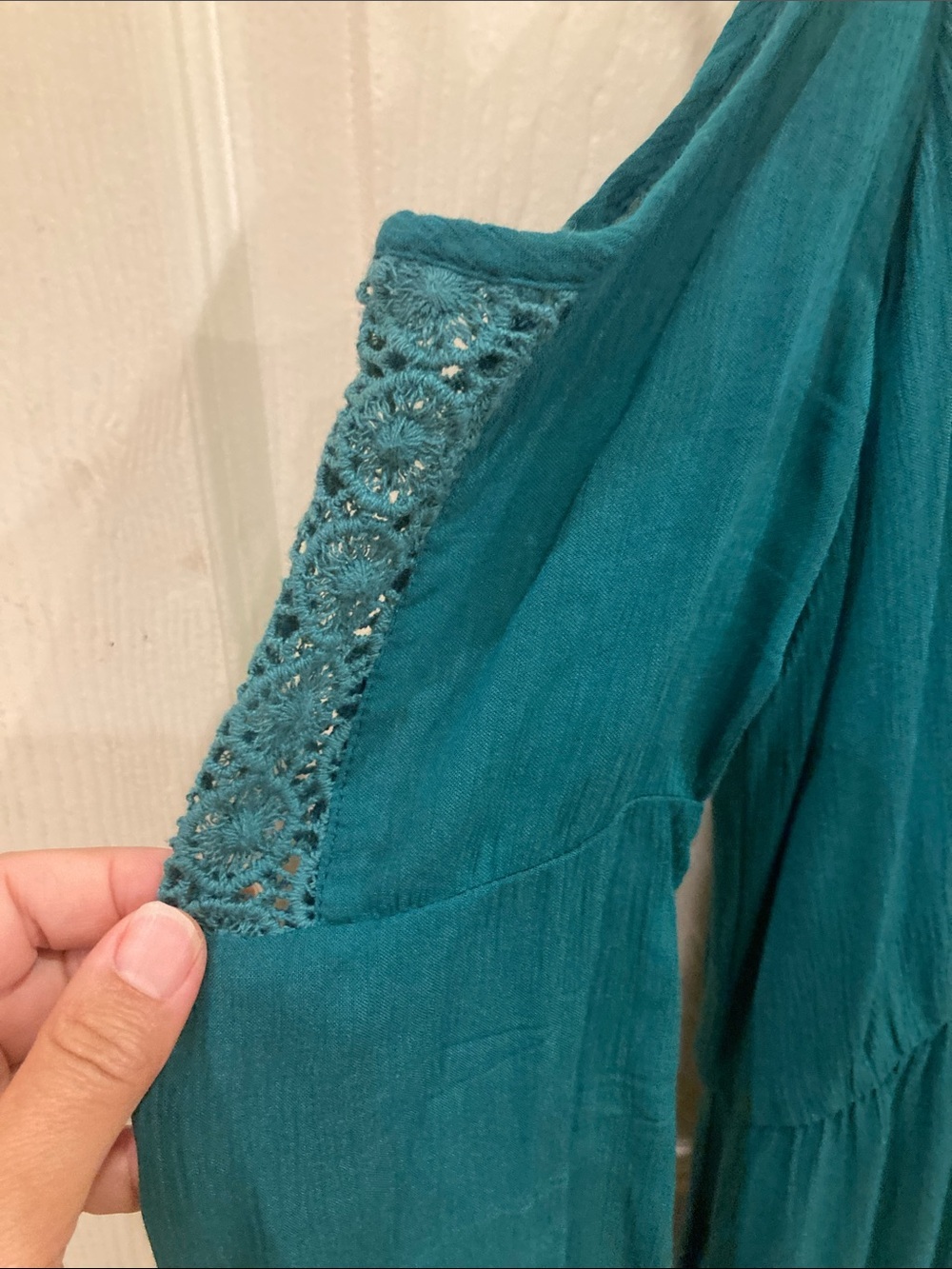 miami Teal Cold-Shoulder Spaghetti Strap Top - Picture 4 of 7